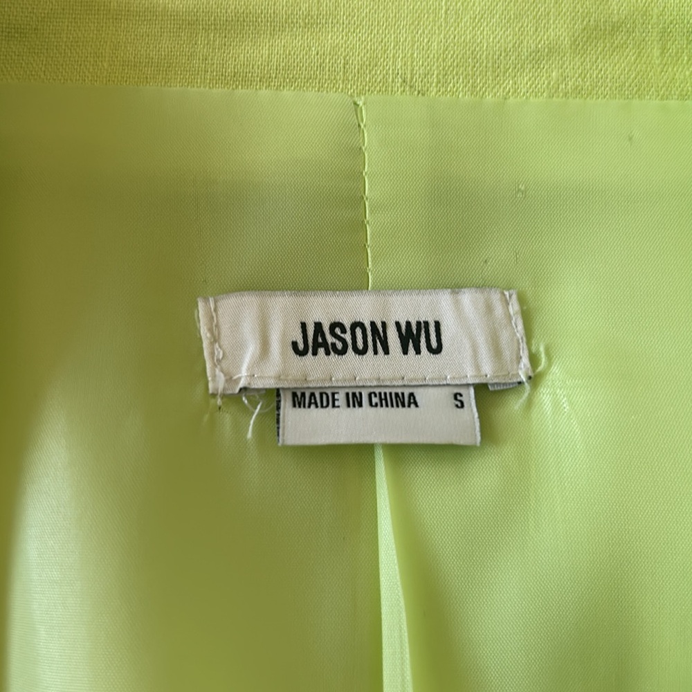 Jason Wu Blazer Chartreuse Linen - image 2